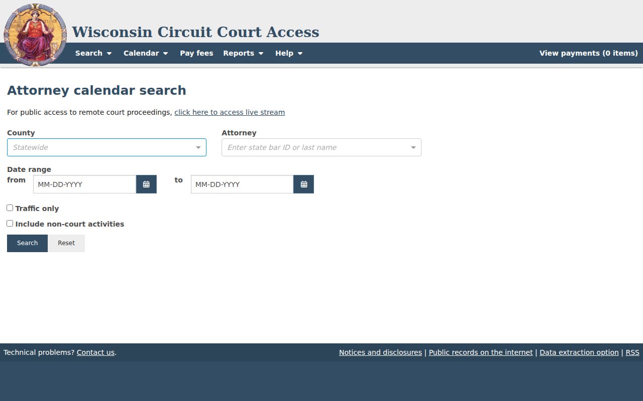 Milwaukee County court calendar attorney selection